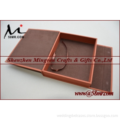 Fabric Leather Wood Photo Storage Box